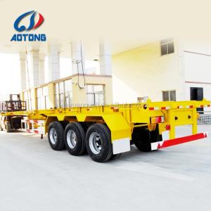 Trailers à trois essieux, châssis de conteneur de 40 pieds, trailers à col de poule ou à poutre droite
