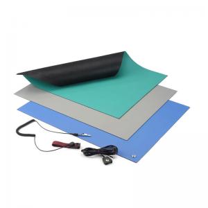 Acid And Alkali Resistant Blue Black Green Grey Vinyl ESD Mat 3 Layer Dissipative