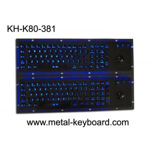 Illuminant Waterproof SS Industrial Metal Keyboard With Trackball Pointing Device
