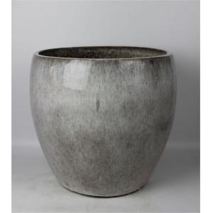 Pots de fleurs extérieurs ronds en céramique grise 16'' 20'' 25''