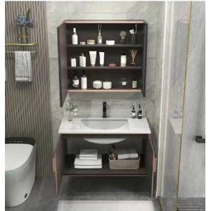 Grey Ceramic Basin Modern Bathroom Sink Vanities Mirror Included