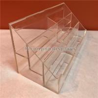 China Retail Store 3 Step Counter Display Racks Clear Acrylic Display Holder For Brochure on sale