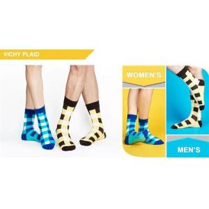 Trendy amazing diamond lattice patterned design AZO-free cosy casual cotton socks for men