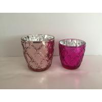 China Pink Decorative Candle Glass Cups Colored Votive Holders Romantic Wedding on sale