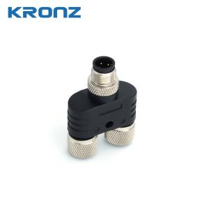 China IP67 M12 4ピン Aコード Yスプリッター 1オス-2メス 延長分岐ケーブル 工場自動化用 wholesale