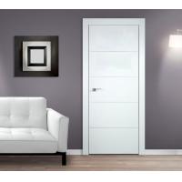 China WPC Painting Internal Door , Solid Foam White Wooden Bedroom Door 45mm Thickness on sale