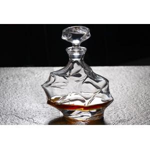 Transparent Personalized Whiskey Decanter / Irregular Liquor Decanter Set With Cups