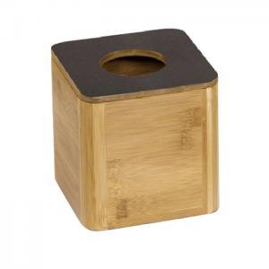 China Custom Hotel Guestroom Resin Collection  PU Leather And Wood Square  Tissue Box supplier