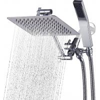 China Polished Chrome Square Handheld Zinc Shower Head Combo With Adjustable Extension Arm on sale