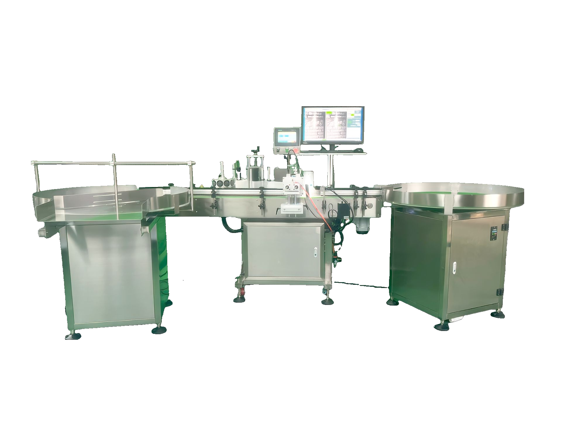 China Visual Positioning Labeling Machine for Beer Cans with Smart Vision System and High Speed (1200-2400 Cans/Minute) for Precision Placement (<1mm) wholesale