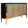 Brass metal frame black finish 4-door console cabinet/media console for hotel