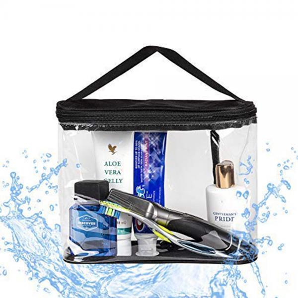 Large Double Zippers Clear Cosmetic Organizer Pouch for Carrying Makeup