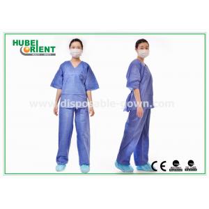 China Blue SMS Disposable Protective Pajamas Kits For Doctor / Patient , Size  And Weight Customized supplier