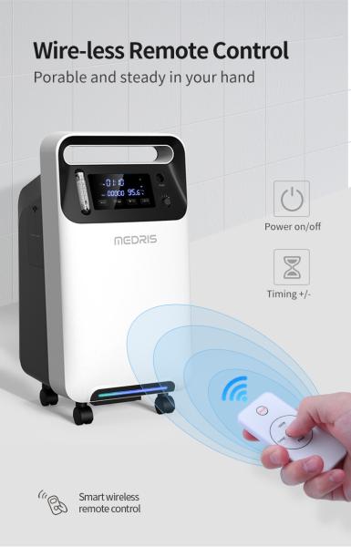 Equipo de concentración de oxígeno médico de control remoto Concentración de oxígeno portátil de 5L