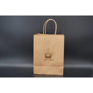 Takeaway Eco Paper Bags Brown Kraft Paper Shopping Bag Customized