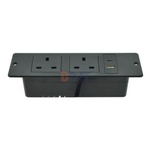 China UK Standard Custom AC Power Socket Socket en plastique pour meubles avec 2 prises 1 USB et 1 port de type C 16A courant nominal supplier