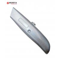 China Retractable Blade Utility Knife Zinc Alloy Length 150mm Weight 115g 3 Spare Baldes SK5 on sale
