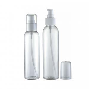 120ml 150ml Cosmetic Clear PET Plastic Bottle with Lotion Pump Spray in Custom Color
