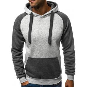 China Winter Long Sleeve 60 Cotton 40 Acrylic Hooded Standard Color Block Pocket Slim Men'S Sweater supplier