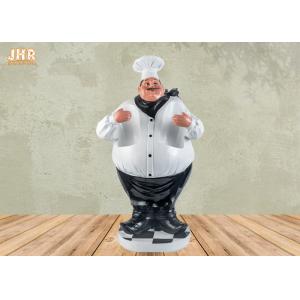 Antique Fat Chef Decor Polyresin Statue Figurine Resin Chef 2 Bottle Tabletop Wine Holder