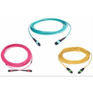 China 10G 40G 100G Fiber Optic MTP MPO Trunk Cable SM OM3 OM4 8 12 24 Cores supplier