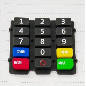 Secondary Injection Molded Silicone Keyboard For POS Terminal