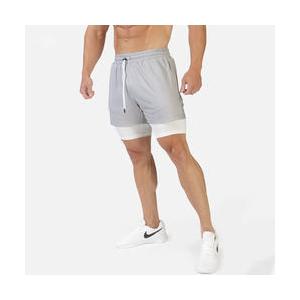                  Men 90 Polyester 10 Spandex Compressionh Quick Dry with Liner Training Running Short 2 in 1 Gym Shorts for Men             