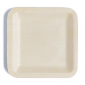 Square biodegradable Birch Wooden Disposable Party Bowls Tableware 8.5 Inch