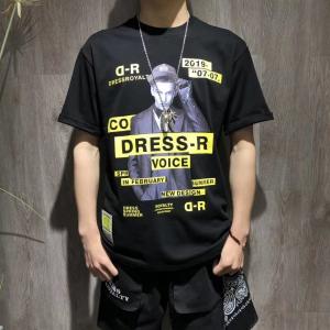 China OEM Hip Hop 100% Cotton Fashionable Mens T Shirts Round Neck Letter Printed supplier