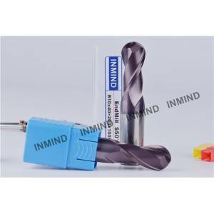 China HRC55 End Mill Cutting Tools , Standard Carbide End Mill Cutter 100 mm Length supplier