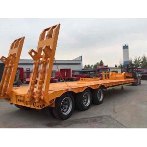 China 60 T low bed trailer / lowbed trailer for heavy duty machine transportation supplier
