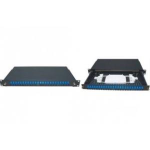 China Slidable rack-mount ODF Fiber Optic terminal box 24 fibers SC adapter face plate black steel sheet wholesale