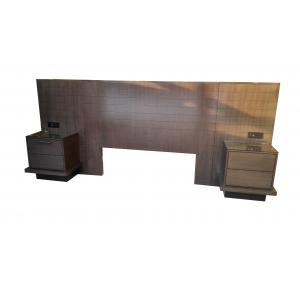 China Queen Size Hotel Style Headboards 2 Night Stands Hospitality Case Goods Dark Walnut Color supplier