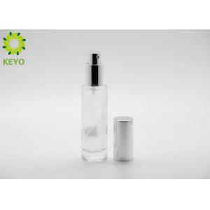 Round Frosted Flat Shoulder Glass Bottle 30ml 60ml 80ml With Pump Lotion Cap