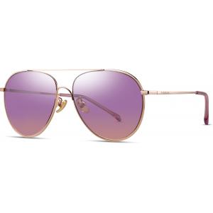 Pilot Women Sunglasses Metal Frames Pink Mirror Lens Color