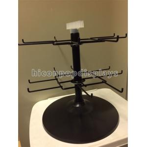 Black 2 - Tier Spinner Rack Display Stand 16 Hooks Swivel Display Rack For Products
