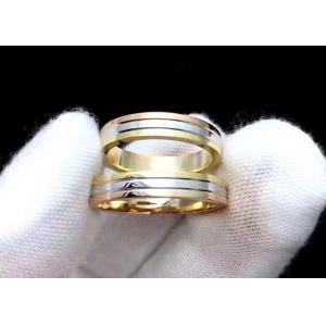 China Prong Setting 3 Colour Gold Ring , 18k Gold Wedding Band OEM ODM supplier