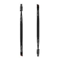 China Soft Cosmetic Dual Black Eye Eyebrows Makeup Brush Plastic Handle on sale