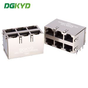 China RJ45 multi port connector industrial network interface network port socket 8P8C KRJ-5921S2X3WDENL wholesale