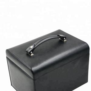 Black Luxury Jewelry Box With Lock Portable Multifunction Easy To Carry