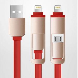 China Micro usb to micro usb Electric Wire Cable 2 in 1 flat Quick Charge wholesale