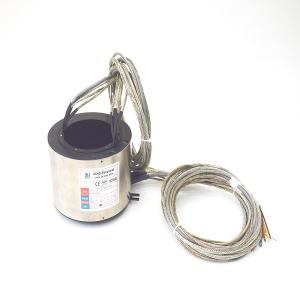 China Stainless Steel 115mm Through Hole Slip Ring Transmit 100M Ethernet supplier