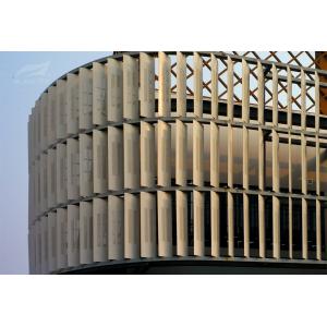 Polyester Coating Weatherproof Louvres System Anodization Woodgrain Vertical