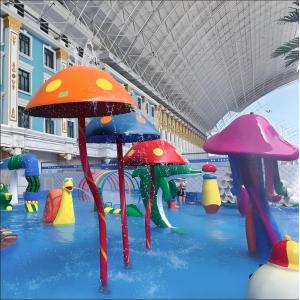 China Small Fiberglass Mushroom Fountain for Children Water Park with 2.0m Height and 1.6m Diameter wholesale