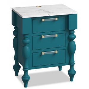 Custom Night Stand Bedside Table in solid wood & marble top Modern