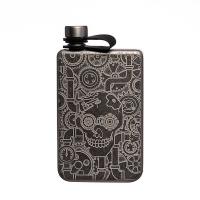 China Silver Flask Polished Stainless Steel Flask With Screw Top for Alcohol Liquor Flask for Men on sale