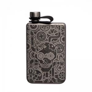China Silver Flask Polished Stainless Steel Flask With Screw Top for Alcohol Liquor Flask for Men supplier