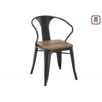 China Tolix Arm Metal Restaurant Chairs Wood Seats Commercial Outdoor Furniture  on sale