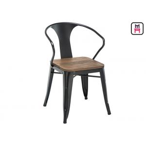 China Tolix Arm Metal Restaurant Chairs Wood Seats Commercial Outdoor Furniture  supplier