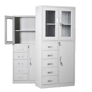 Steel Storage Cabinet With Three Side Drawers And Safe Box Office Furniture